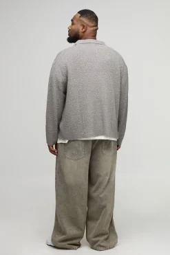 Chemise tricotée brossée Boxy Plus Basic