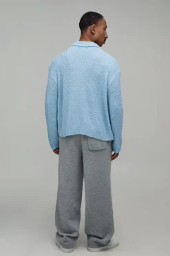 Chemise tricotée brossée à coupe boxy