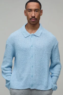 Chemise tricotée brossée à coupe boxy