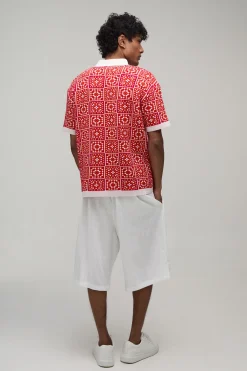 Chemise Tricotée À Carreaux Crochet Coupe Décontractée