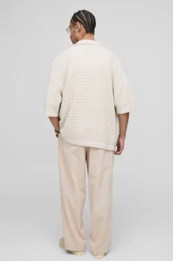 Chemise tricotée à carreaux surdimensionnée et épaisse