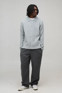boohooMAN Chemise Tricotée à Col Classique<Homme Chemises|Maille