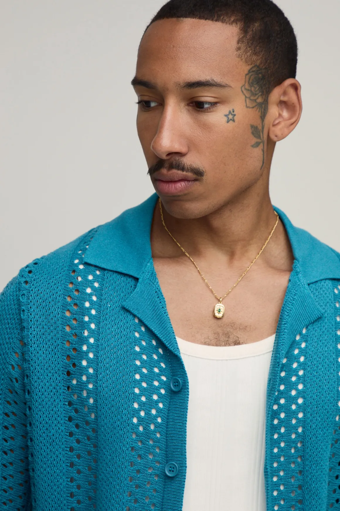 Chemise Tricotée À Coupe Ample Avec Panneaux À Mailles Ajourées