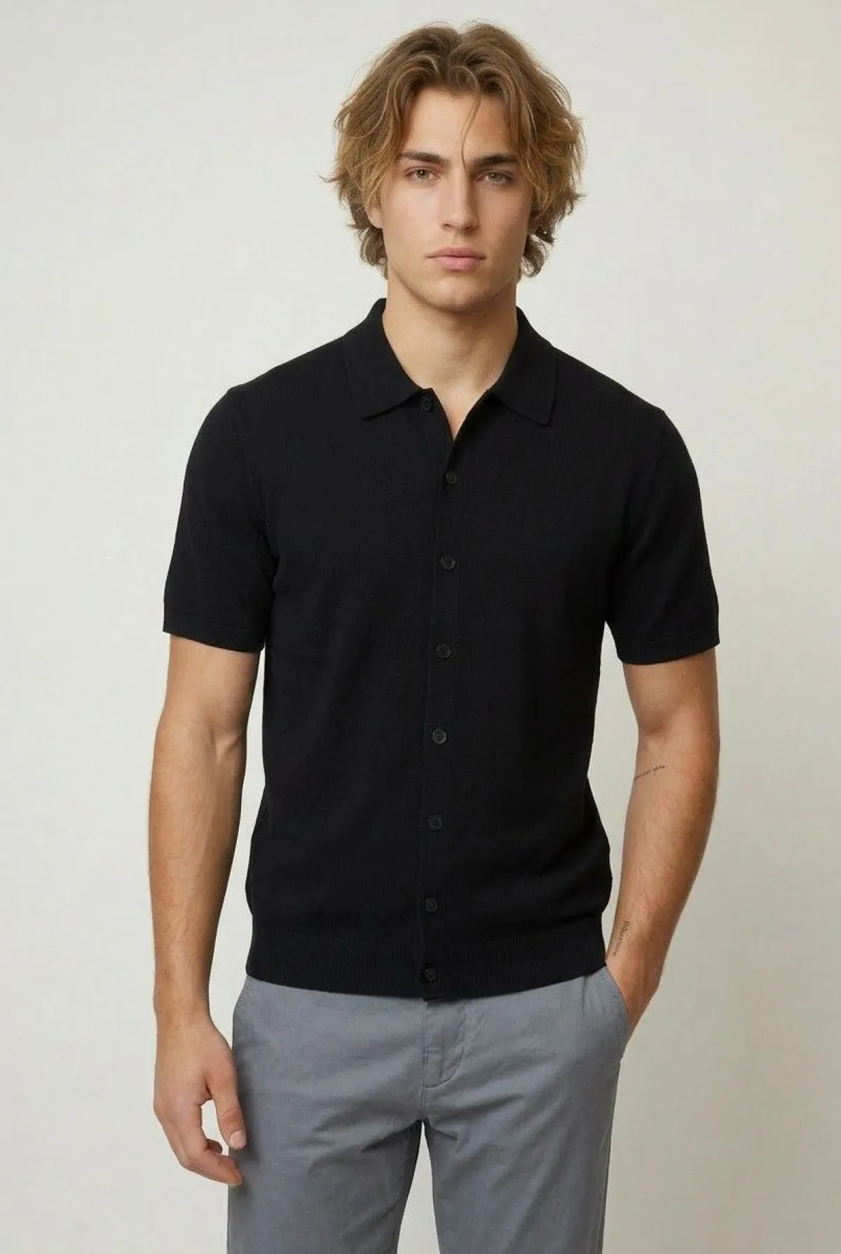 boohooMAN Chemise Tricotée À Coupe Ample Et Toucher Doux<Homme Chemises|Maille
