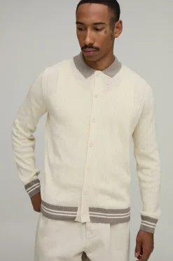 Chemise Tricotée Côtelée Coupe Regular