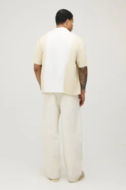 Chemise Tricotée Décontractée Coupe Boxy À Blocs De Couleur