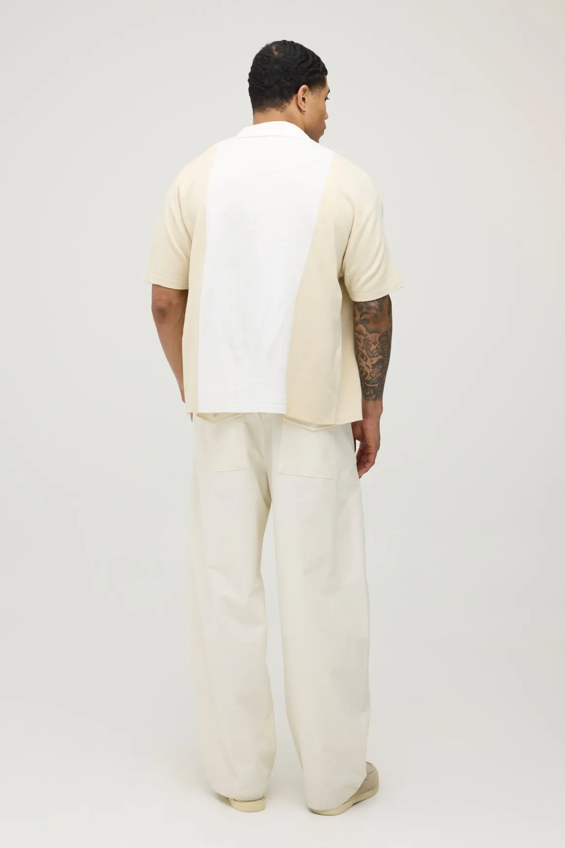 Chemise Tricotée Décontractée Coupe Boxy À Blocs De Couleur