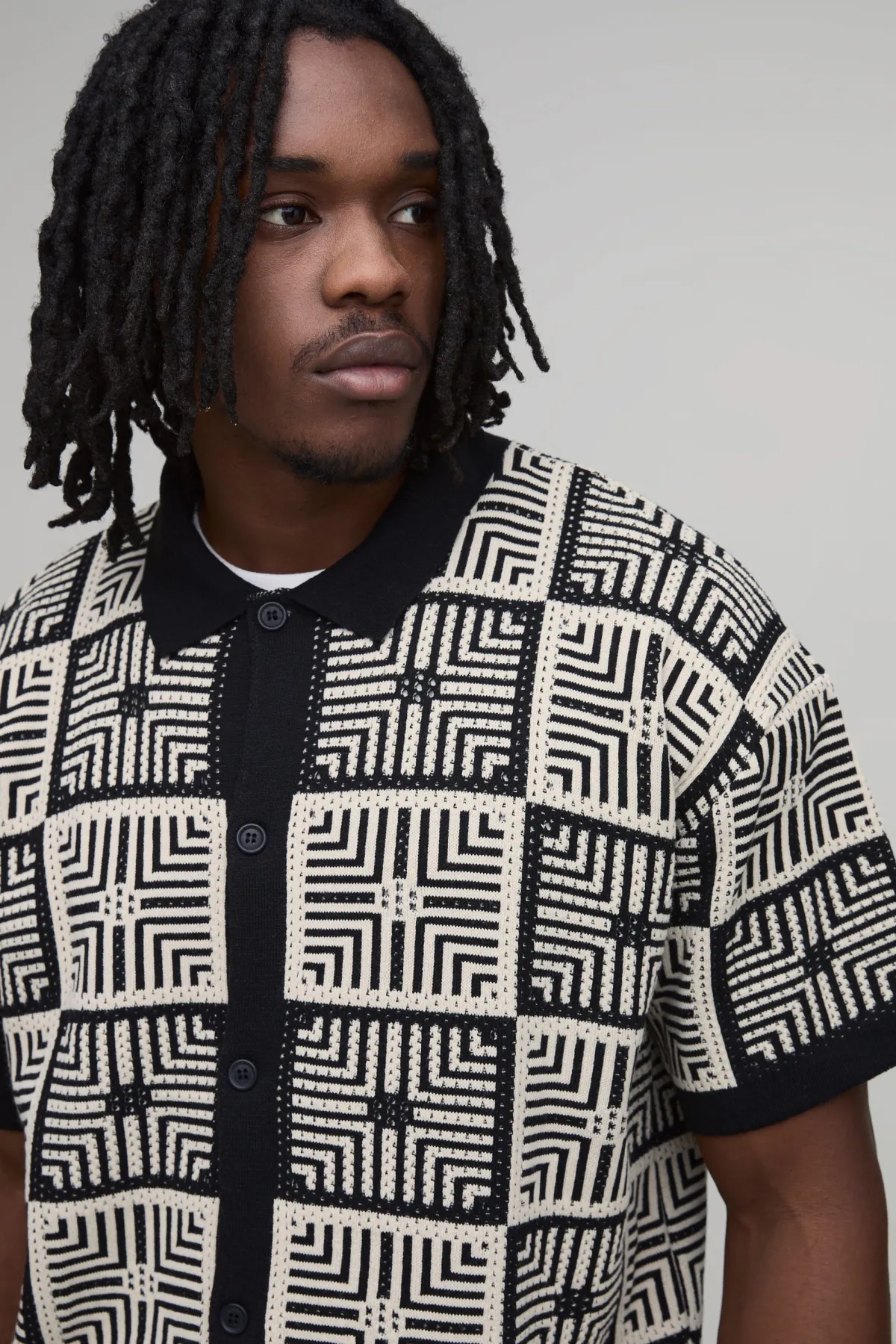 boohooMAN Chemise Tricotée En Tapisserie Au Crochet Décontractée Pour Grand<Homme Tout Afficher|Maille