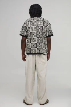 boohooMAN Chemise Tricotée En Tapisserie Au Crochet Décontractée Pour Grand<Homme Tout Afficher|Maille