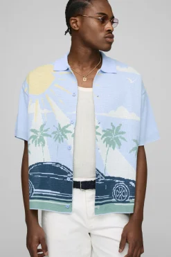 Chemise tricotée à jacquard Boxy Fit Scenic Car