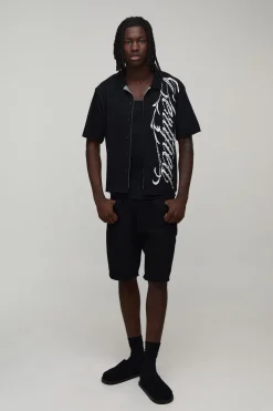 Chemise Tricotée Jacquard À Coupe Ample Avec Motif Gothique