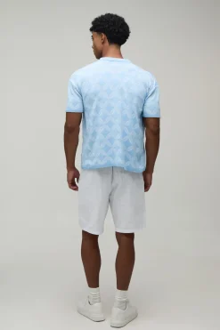 boohooMAN Chemise Tricotée À Maille Ajourée En Mélange De Coton Coupe Décontractée<Homme Chemises|Maille