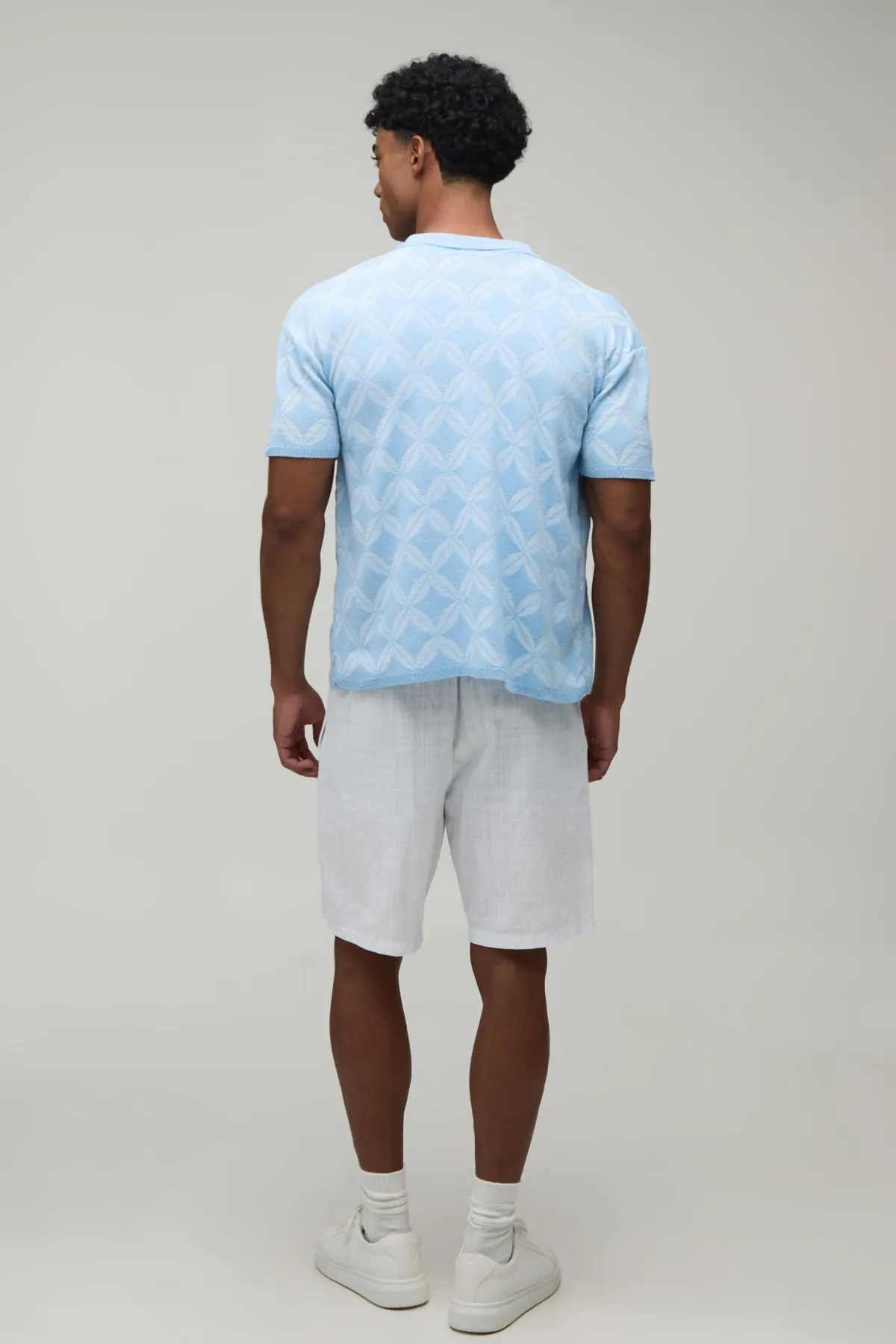boohooMAN Chemise Tricotée À Maille Ajourée En Mélange De Coton Coupe Décontractée<Homme Chemises|Maille
