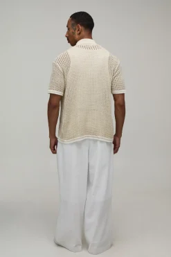 Chemise Tricotée À Maille Ajourée Coupe Regular