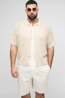 Chemise tricotée à maille ouverte, coupe plus décontractée