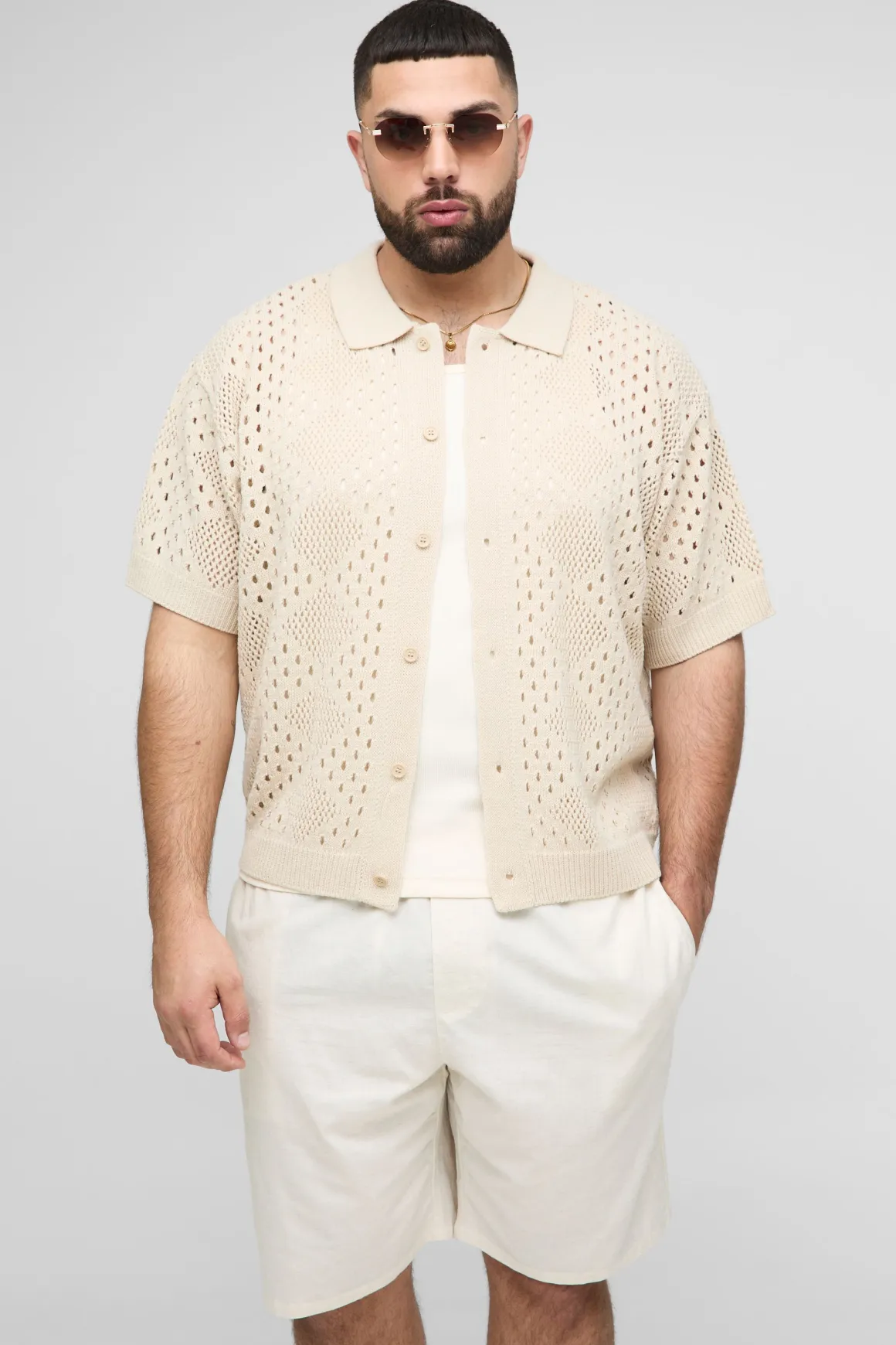 Chemise tricotée à maille ouverte, coupe plus décontractée