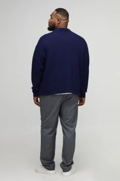 boohooMAN Chemise tricotée à manches longues Plus Rib<Homme Tout Afficher|Maille