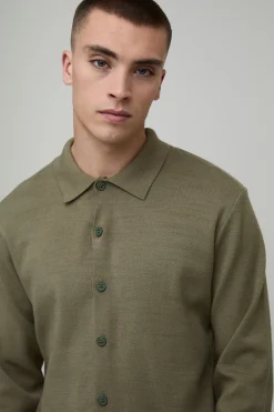 boohooMAN Chemise Tricotée à Manches Longues Coupe Ample Toucher Doux<Homme Chemises|Maille