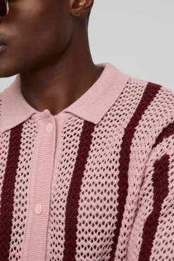 boohooMAN Chemise tricotée à manches longues rayée en point ouvert, coupe régulière<Homme Chemises|Maille