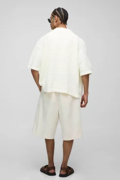 boohooMAN Chemise tricotée oversized, boxy et chunky<Homme Chemises|Maille