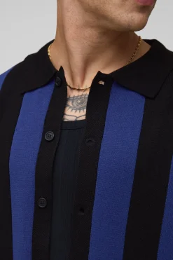 Chemise Tricotée Rayée Coupe Ample