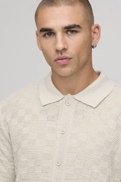 boohooMAN Chemise Tricotée À Tissage Nattée Coupe Regular En Mélange De Coton<Homme Nouveautés Grande Taille|Tout Afficher