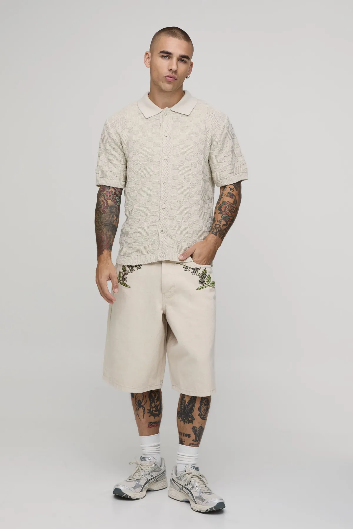 boohooMAN Chemise Tricotée À Tissage Nattée Coupe Regular En Mélange De Coton<Homme Nouveautés Grande Taille|Tout Afficher
