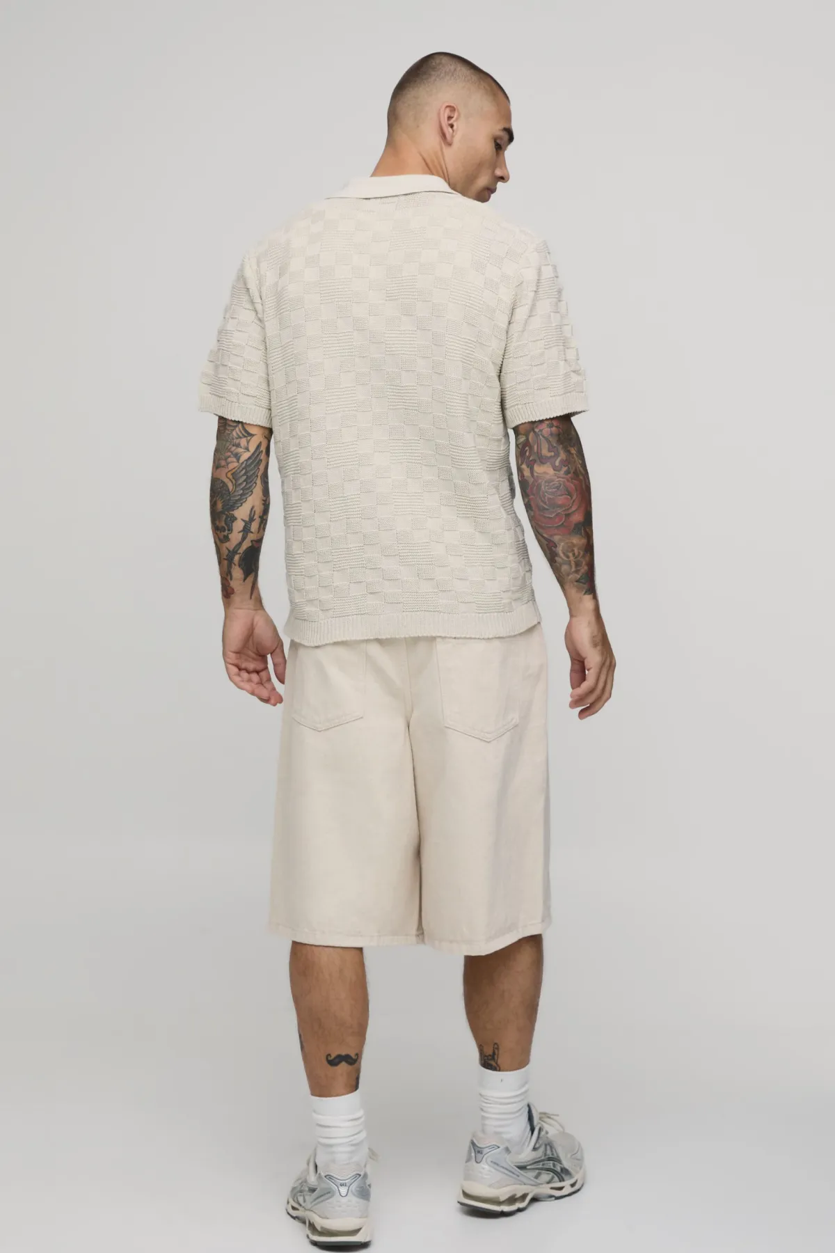 boohooMAN Chemise Tricotée À Tissage Nattée Coupe Regular En Mélange De Coton<Homme Nouveautés Grande Taille|Tout Afficher