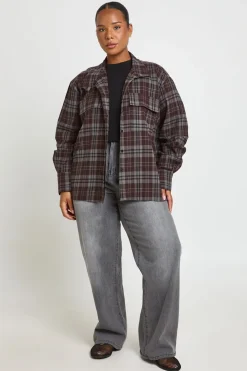 Chemise Utilitaire Grande Taille En Coton Col Cheminée