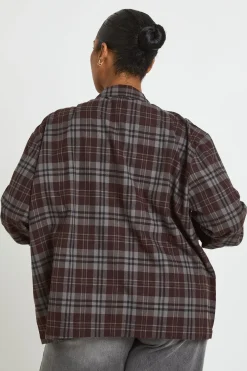 Chemise Utilitaire Grande Taille En Coton Col Cheminée