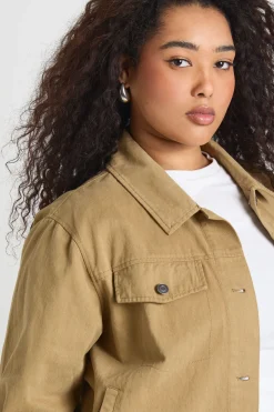 boohoo Chemise Utilitaire Oversize En Sergé Grande Taille<Femme Tops