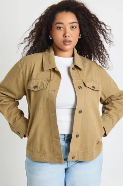 boohoo Chemise Utilitaire Oversize En Sergé Grande Taille<Femme Tops
