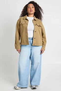boohoo Chemise Utilitaire Oversize En Sergé Grande Taille<Femme Tops