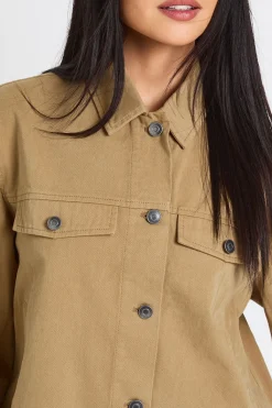 boohoo Chemise Utilitaire Oversize En Sergé<Femme Tops D’Automne|Tops