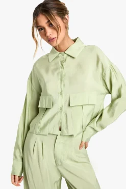 Chemise utilitaire raccourcie fluide