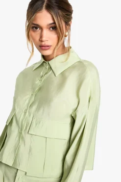 Chemise utilitaire raccourcie fluide