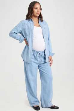 boohoo Chemise Western En Denim De Maternité<Femme Denim|Denim