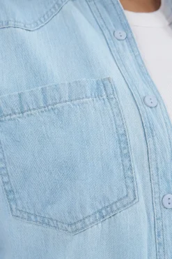 boohoo Chemise Western En Denim De Maternité<Femme Denim|Denim