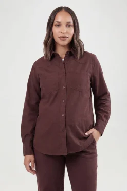 Chemise Western En Denim De Maternité