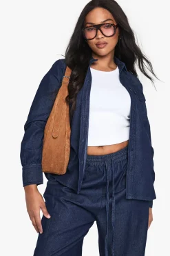 boohoo Chemise Western En Denim Grande Taille<Femme Denim|Looks Preppy