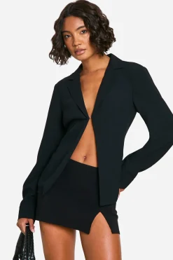 boohoo Chemisier ajusté en crêpe à fermeture unique Tall<Femme Tailleurs|Tops