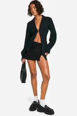boohoo Chemisier ajusté en crêpe à fermeture unique Tall<Femme Tailleurs|Tops