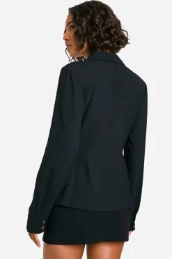 boohoo Chemisier ajusté en crêpe à fermeture unique Tall<Femme Tailleurs|Tops