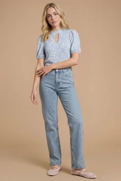 Dorothy Perkins Chemisier Imprimé Léopard À Encolure Goutte D'eau Et Manches Bouffantes<Femme Imprimé Léopard|Tops