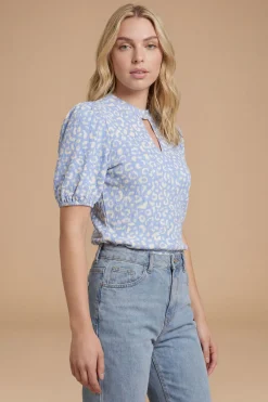 Dorothy Perkins Chemisier Imprimé Léopard À Encolure Goutte D'eau Et Manches Bouffantes<Femme Imprimé Léopard|Tops