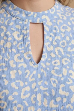 Dorothy Perkins Chemisier Imprimé Léopard À Encolure Goutte D'eau Et Manches Bouffantes<Femme Imprimé Léopard|Tops