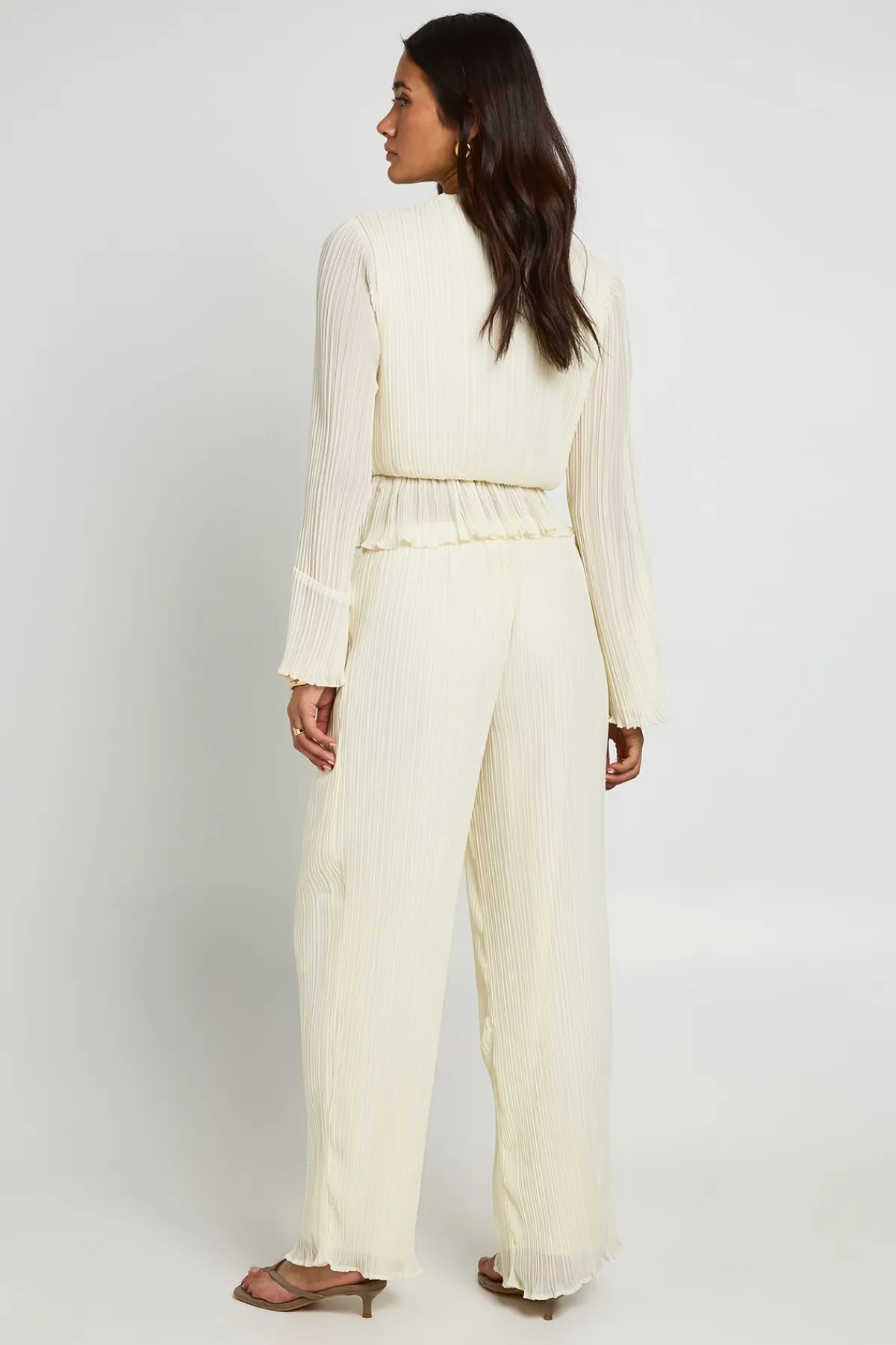 boohoo Chemisier Cache-cœur Plissé À Basque<Femme Tops