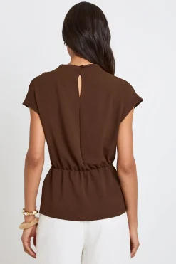 boohoo Chemisier Col Bénitier Avec Bordure Dorée Martelée Tall<Femme Tops