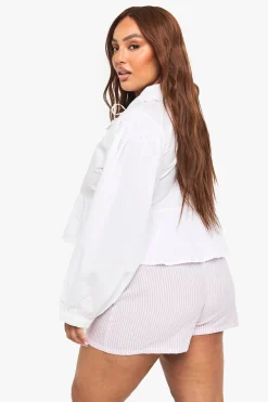 boohoo Chemisier à col en coton avec noué à l'avant<Femme Tops