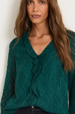 Wallis Chemisier Col V À Détail De Volants Effet Dévoré<Femme Tops D’Automne|Tops
